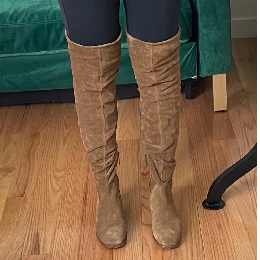 Aquatalia Walnut Brown Suede Lisandra Over The Knee Thigh High Waterproof Boot 6